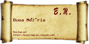 Busa Mária névjegykártya
